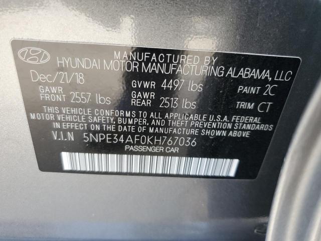 Photo 11 VIN: 5NPE34AF0KH767036 - HYUNDAI SONATA LIM 