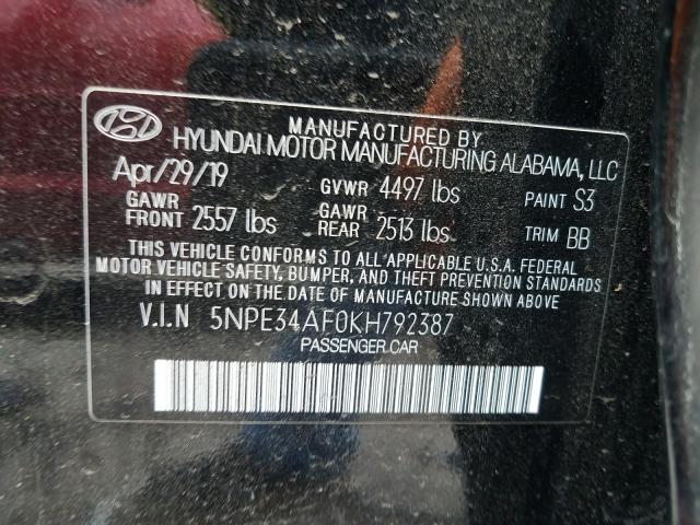 Photo 9 VIN: 5NPE34AF0KH792387 - HYUNDAI SONATA 