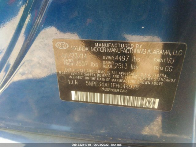 Photo 8 VIN: 5NPE34AF1FH044978 - HYUNDAI SONATA 