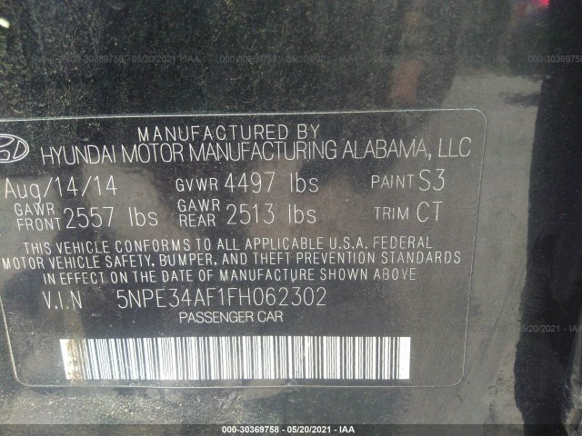 Photo 8 VIN: 5NPE34AF1FH062302 - HYUNDAI SONATA 