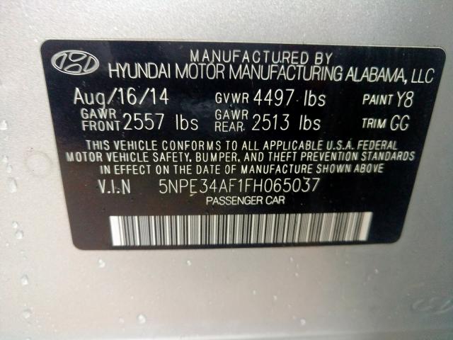 Photo 9 VIN: 5NPE34AF1FH065037 - HYUNDAI SONATA SPO 