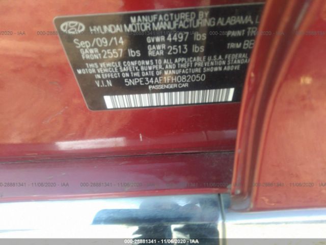 Photo 8 VIN: 5NPE34AF1FH082050 - HYUNDAI SONATA 