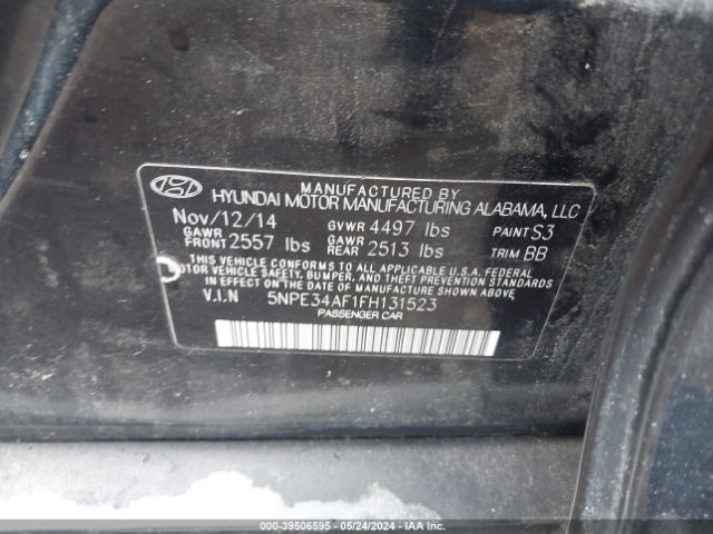 Photo 8 VIN: 5NPE34AF1FH131523 - HYUNDAI SONATA 