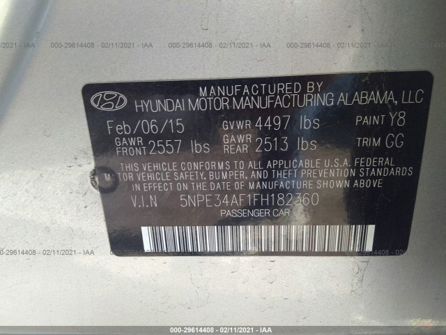 Photo 8 VIN: 5NPE34AF1FH182360 - HYUNDAI SONATA 