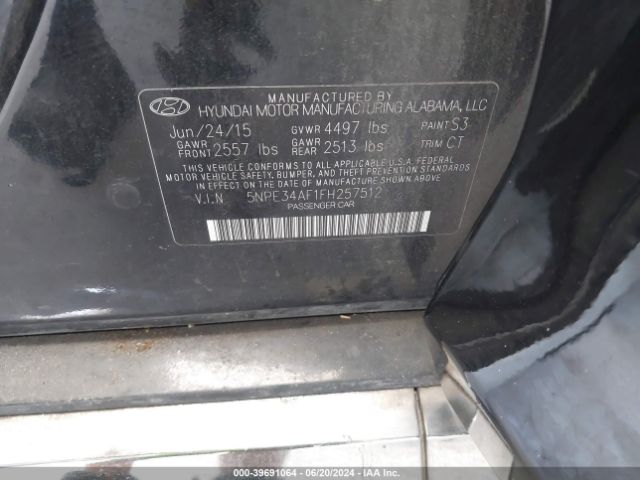 Photo 8 VIN: 5NPE34AF1FH257512 - HYUNDAI SONATA 