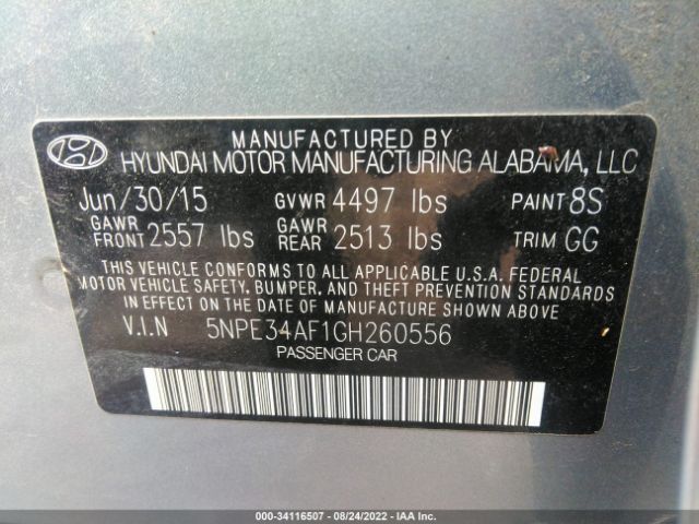 Photo 8 VIN: 5NPE34AF1GH260556 - HYUNDAI SONATA 