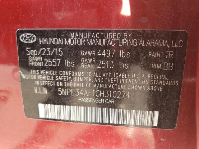 Photo 11 VIN: 5NPE34AF1GH310274 - HYUNDAI SONATA 