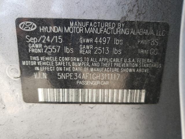 Photo 9 VIN: 5NPE34AF1GH311117 - HYUNDAI SONATA SPO 