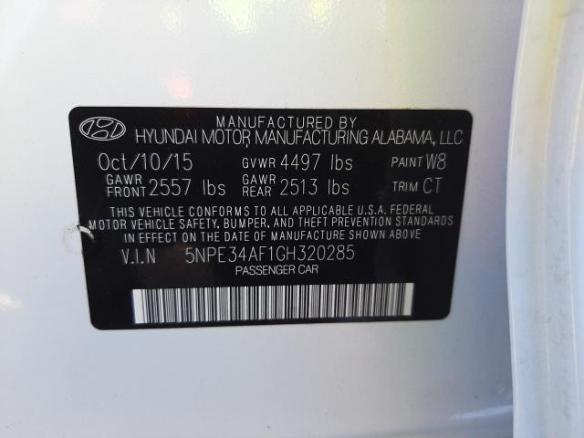 Photo 9 VIN: 5NPE34AF1GH320285 - HYUNDAI SONATA SPO 