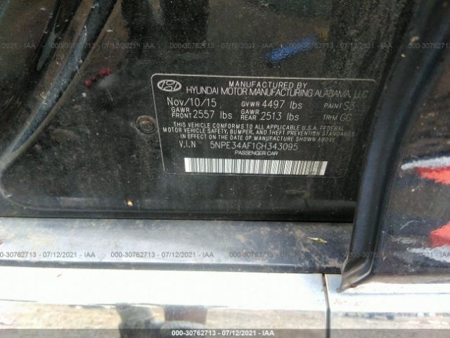 Photo 8 VIN: 5NPE34AF1GH343095 - HYUNDAI SONATA 