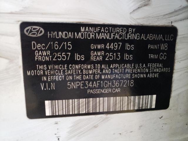 Photo 12 VIN: 5NPE34AF1GH367218 - HYUNDAI SONATA SPO 