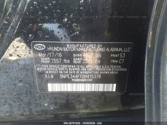 Photo 8 VIN: 5NPE34AF1GH415378 - HYUNDAI SONATA 