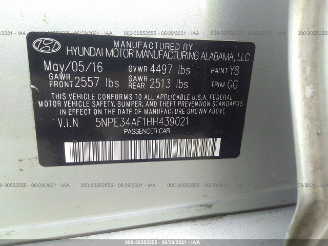 Photo 8 VIN: 5NPE34AF1HH439021 - HYUNDAI SONATA 