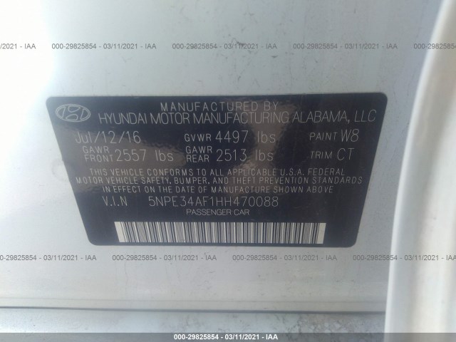 Photo 8 VIN: 5NPE34AF1HH470088 - HYUNDAI SONATA 