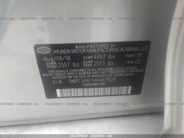 Photo 8 VIN: 5NPE34AF1HH487828 - HYUNDAI SONATA 