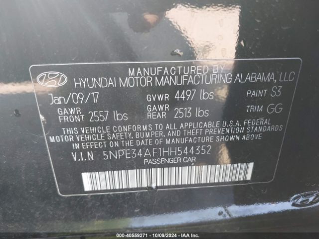 Photo 8 VIN: 5NPE34AF1HH544352 - HYUNDAI SONATA 