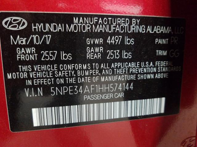 Photo 9 VIN: 5NPE34AF1HH574144 - HYUNDAI SONATA SPO 