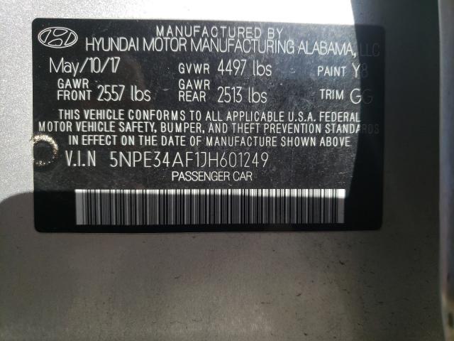 Photo 9 VIN: 5NPE34AF1JH601249 - HYUNDAI SONATA SPO 