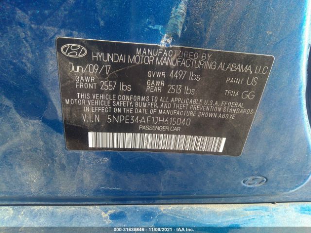 Photo 8 VIN: 5NPE34AF1JH615040 - HYUNDAI SONATA 