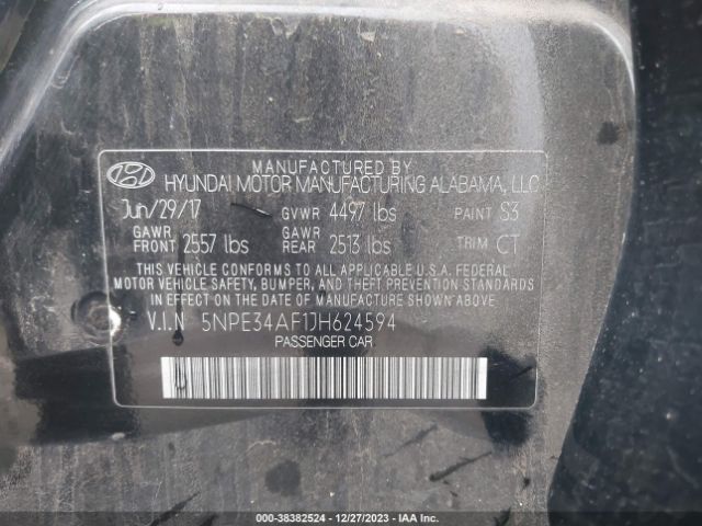 Photo 8 VIN: 5NPE34AF1JH624594 - HYUNDAI SONATA 