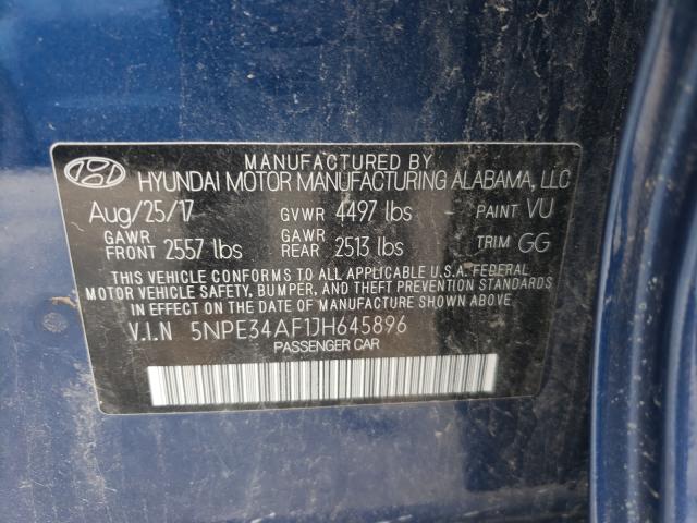 Photo 9 VIN: 5NPE34AF1JH645896 - HYUNDAI SONATA 