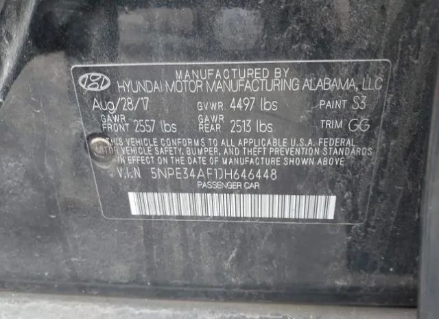 Photo 8 VIN: 5NPE34AF1JH646448 - HYUNDAI SONATA 