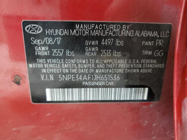 Photo 11 VIN: 5NPE34AF1JH651536 - HYUNDAI SONATA SPO 