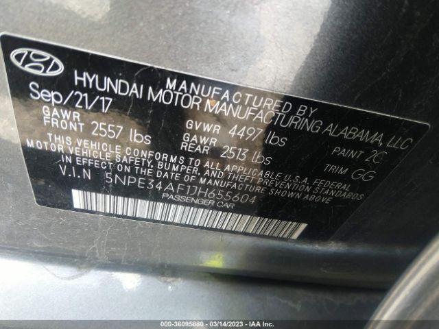 Photo 8 VIN: 5NPE34AF1JH655604 - HYUNDAI SONATA 