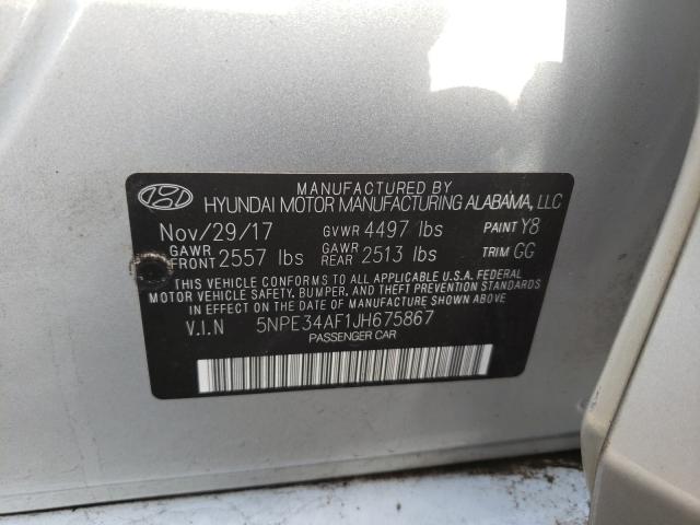 Photo 9 VIN: 5NPE34AF1JH675867 - HYUNDAI SONATA SPO 