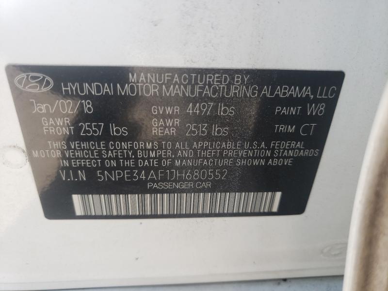 Photo 9 VIN: 5NPE34AF1JH680552 - HYUNDAI SONATA SPO 