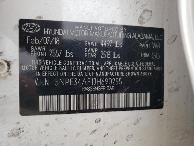 Photo 9 VIN: 5NPE34AF1JH690255 - HYUNDAI SONATA SPO 