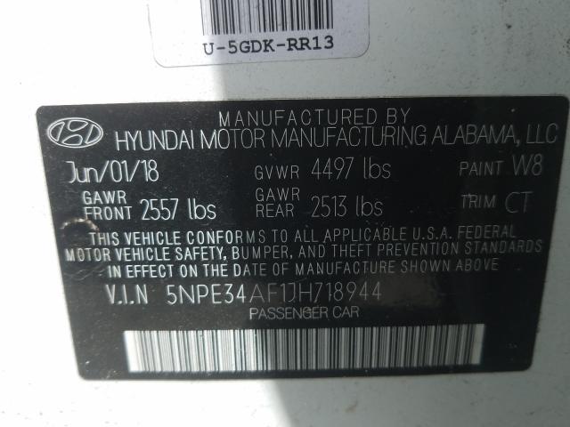 Photo 9 VIN: 5NPE34AF1JH718944 - HYUNDAI SONATA SPO 