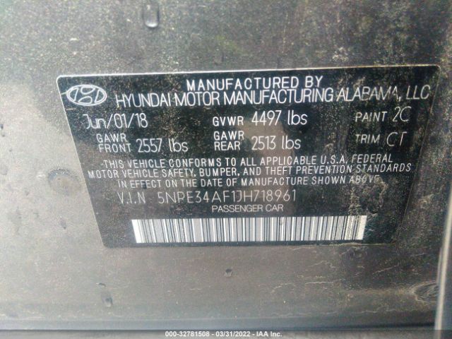 Photo 8 VIN: 5NPE34AF1JH718961 - HYUNDAI SONATA 