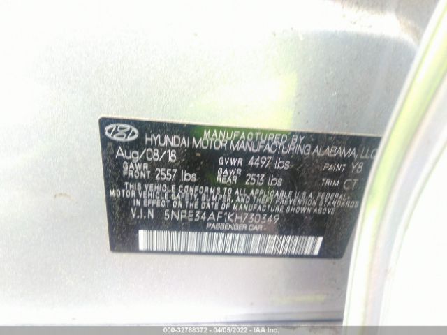 Photo 8 VIN: 5NPE34AF1KH730349 - HYUNDAI SONATA 