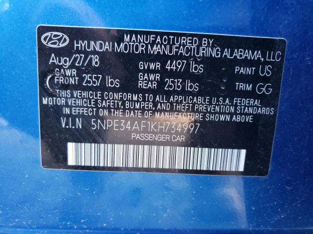 Photo 9 VIN: 5NPE34AF1KH734997 - HYUNDAI SONATA LIM 