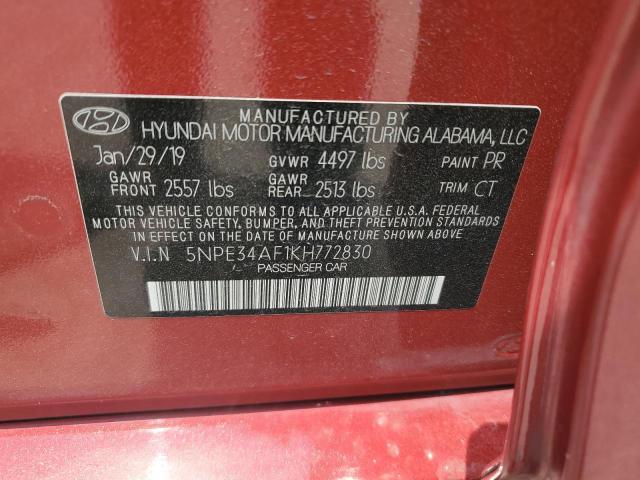 Photo 11 VIN: 5NPE34AF1KH772830 - HYUNDAI SONATA 