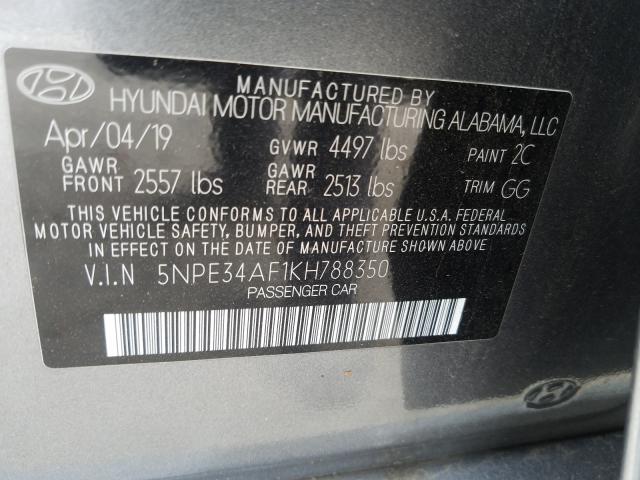 Photo 9 VIN: 5NPE34AF1KH788350 - HYUNDAI SONATA LIM 