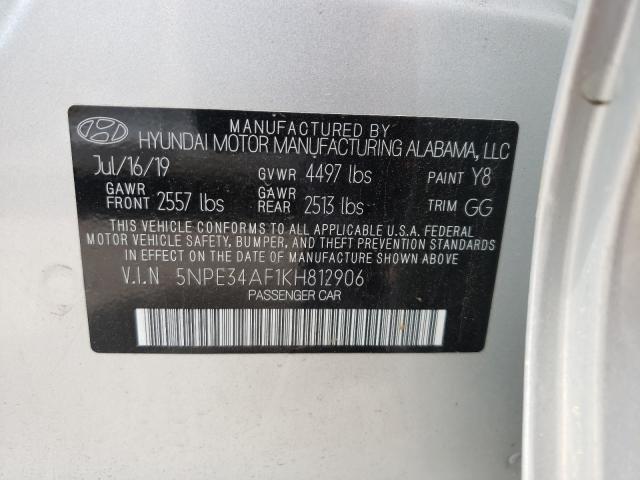 Photo 9 VIN: 5NPE34AF1KH812906 - HYUNDAI SONATA LIM 