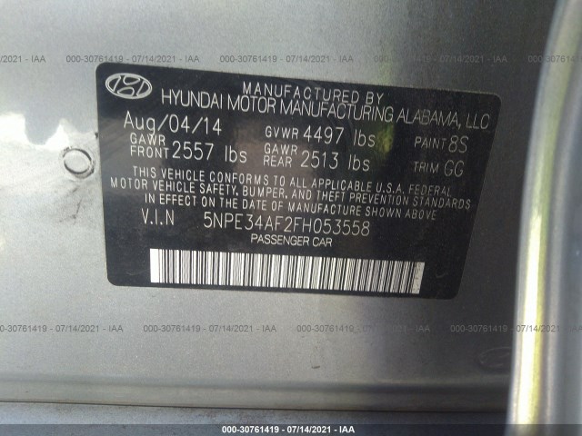 Photo 8 VIN: 5NPE34AF2FH053558 - HYUNDAI SONATA 