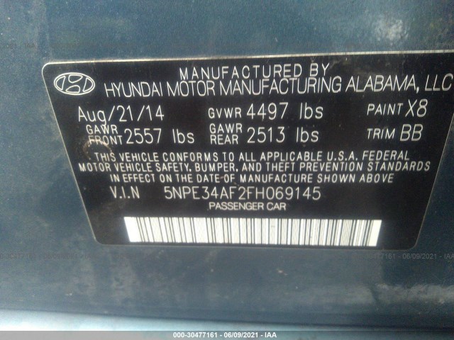 Photo 8 VIN: 5NPE34AF2FH069145 - HYUNDAI SONATA 