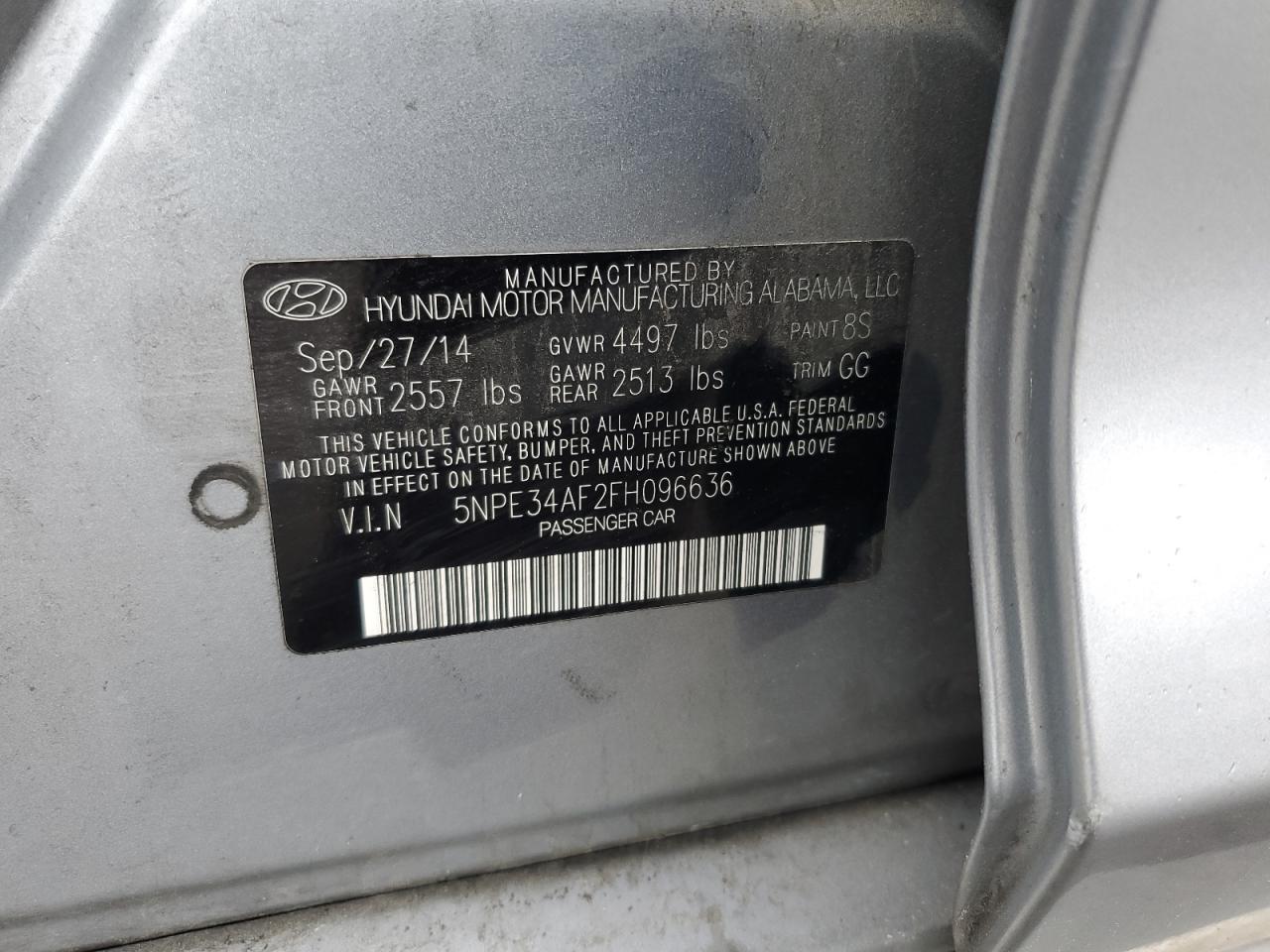 Photo 11 VIN: 5NPE34AF2FH096636 - HYUNDAI SONATA 