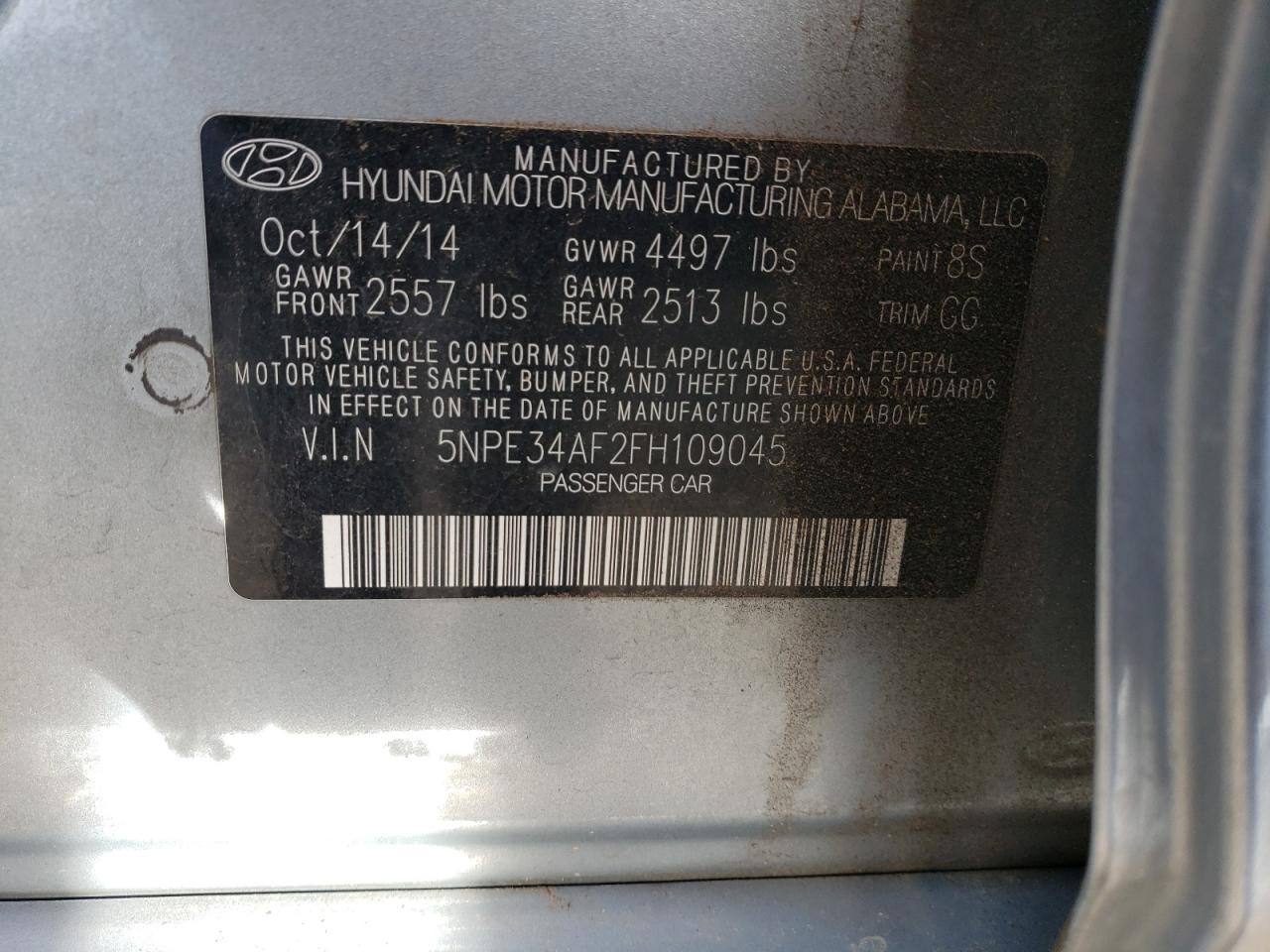 Photo 11 VIN: 5NPE34AF2FH109045 - HYUNDAI SONATA 