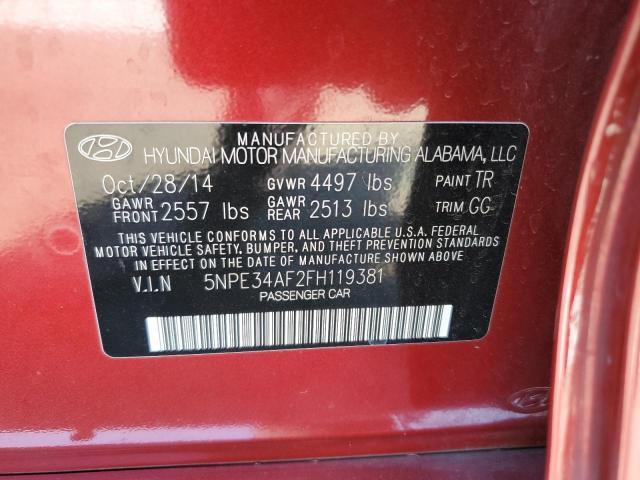 Photo 9 VIN: 5NPE34AF2FH119381 - HYUNDAI SONATA SPO 