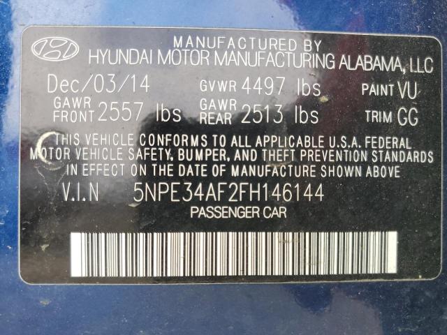 Photo 11 VIN: 5NPE34AF2FH146144 - HYUNDAI SONATA SPO 