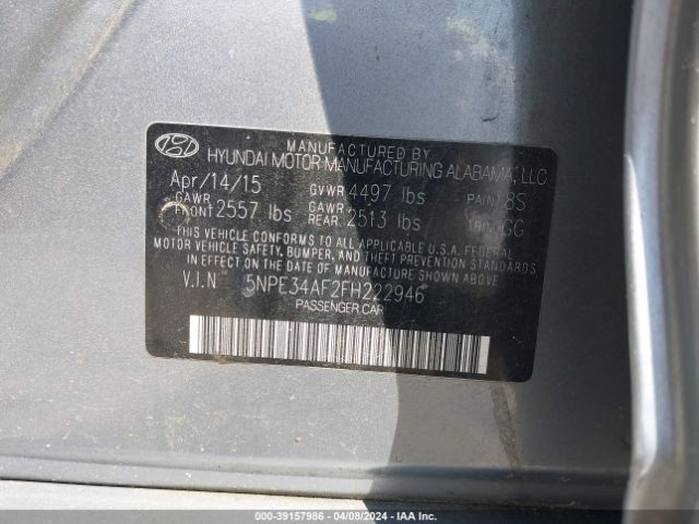 Photo 8 VIN: 5NPE34AF2FH222946 - HYUNDAI SONATA 