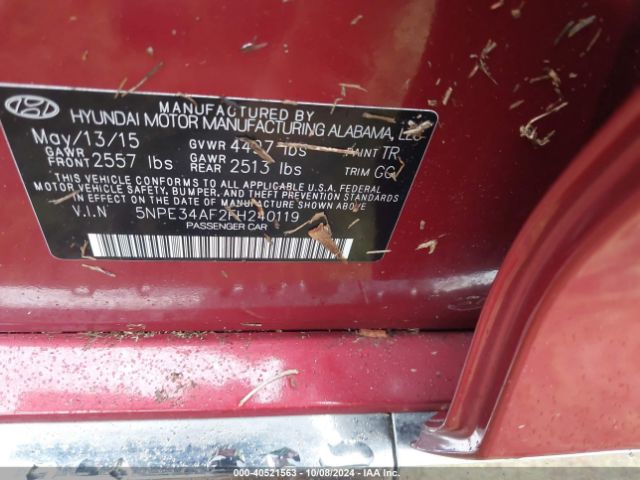 Photo 8 VIN: 5NPE34AF2FH240119 - HYUNDAI SONATA 