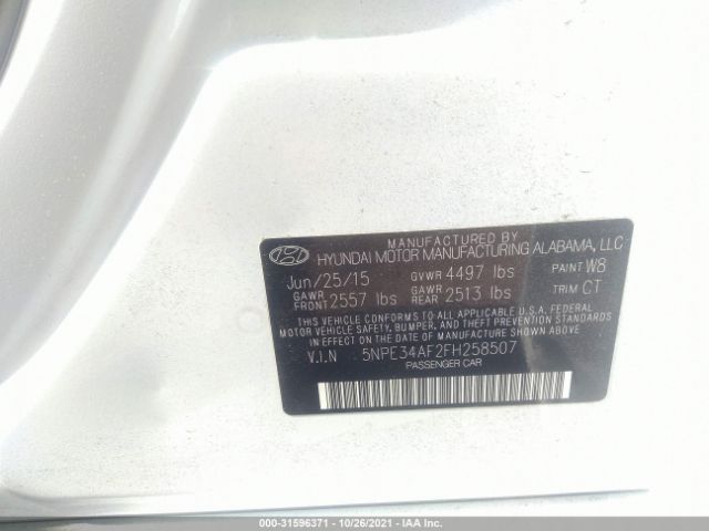 Photo 8 VIN: 5NPE34AF2FH258507 - HYUNDAI SONATA 