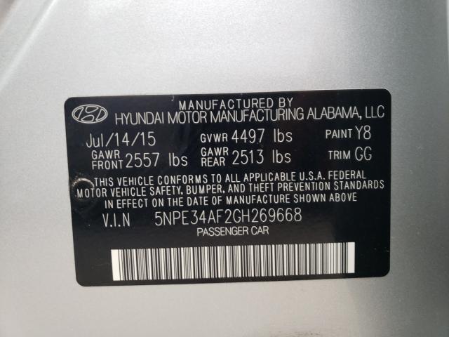 Photo 9 VIN: 5NPE34AF2GH269668 - HYUNDAI SONATA 