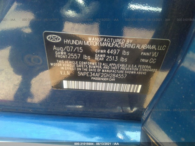 Photo 8 VIN: 5NPE34AF2GH284557 - HYUNDAI SONATA 