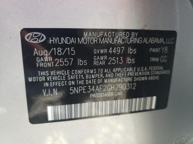 Photo 9 VIN: 5NPE34AF2GH290312 - HYUNDAI SONATA SPO 